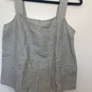 J. Crew Black and White Striped Tank Top